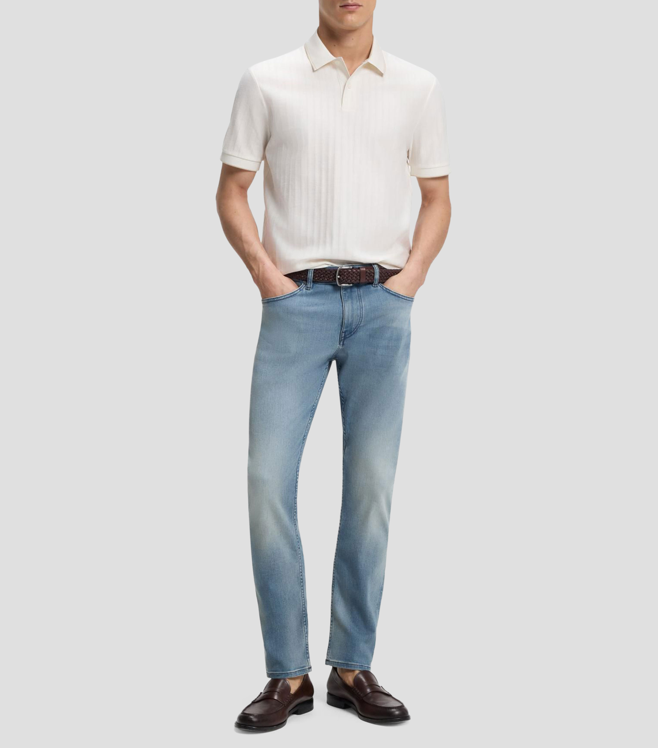 Jeans Delaware slim en tejido vaquero elástico técnico Hombre